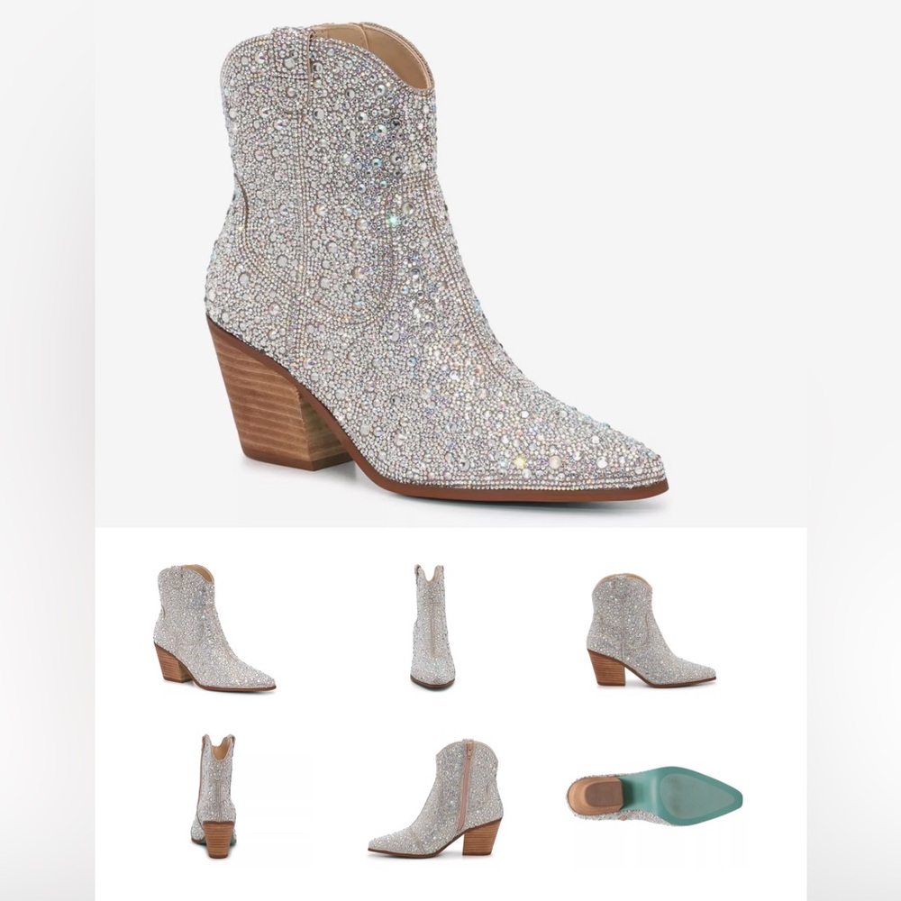 Betsey Johnson Emory Rhinestone Western Boot